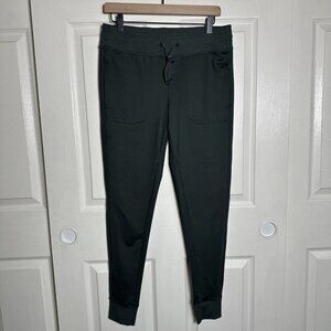 Zella Restore Soft Medium Pocket Joggers Olive Green Drawstring Tapered Gym